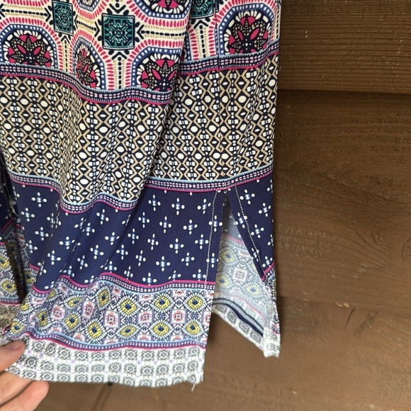 NWT Chico's Colorful Patterned Pink Green Medallion Shirt Dress size 1 - Picture 3 of 6